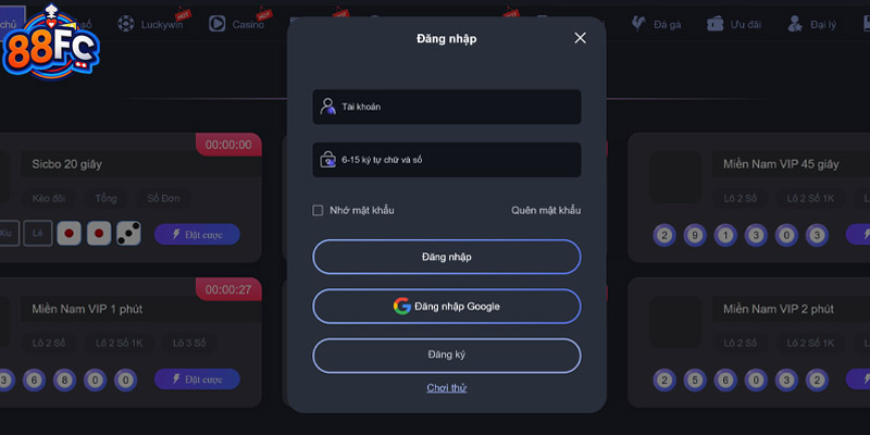 Đăng nhập 88fc hướng dẫn